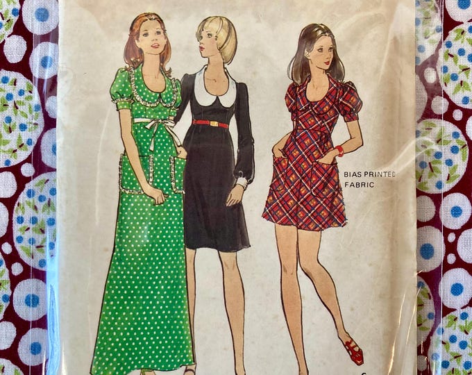 Simplicity 6727 Pattern 1971 B: 35in Factory Folded Butterick 6727, 1970s Peter Pan Collar ...