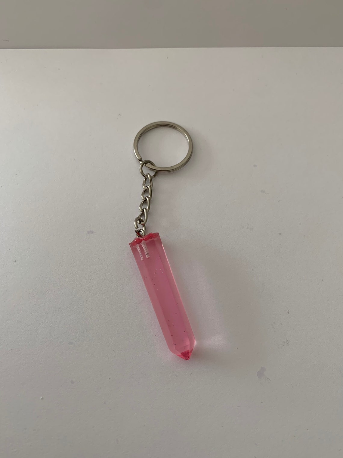 Pink crystal style keyring Etsy