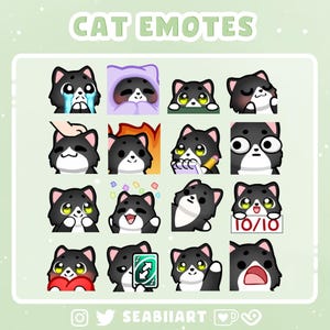 Tuxedo Cat Emote Pack for Twitch, Discord and Youtube | P2U Emotes