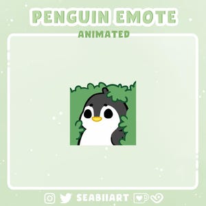 Emote Meme Pinguino / Nascosto Bush Animato per Twitch, Discord e Youtube / 3 Velocità Diverse / Emote P2U