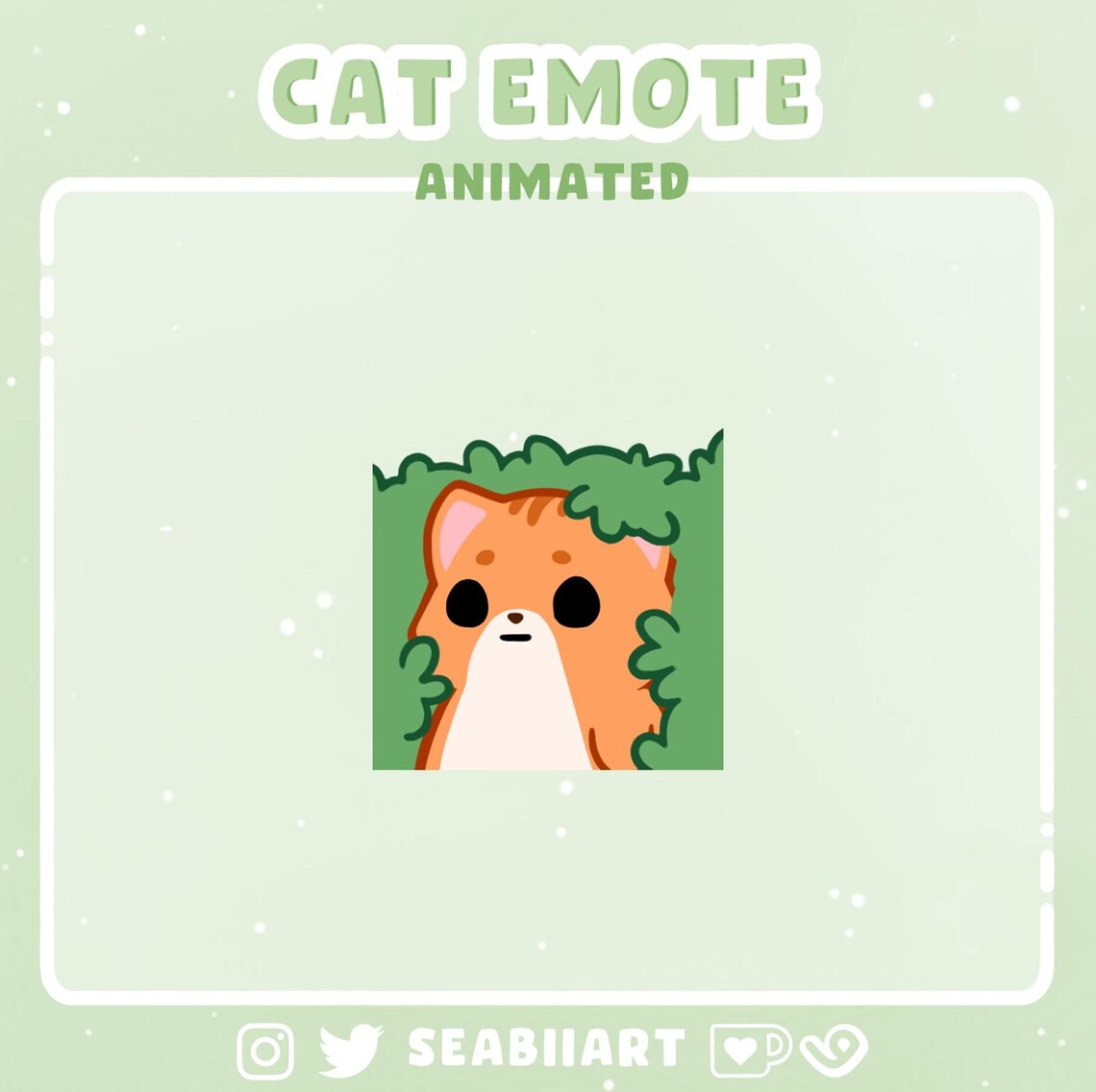Animated Orange Cat Emote: Hiding Bush Meme, Twitch/discord/youtube ...