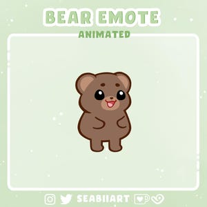 Animated Bear Emote: Happy Jump Dance, Twitch/Discord/Youtube (Digital Download)