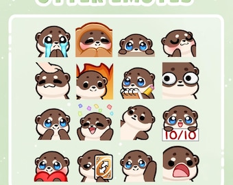 Paquete de emoticones Otter para Twitch, Discord y YouTube / Emotes P2U