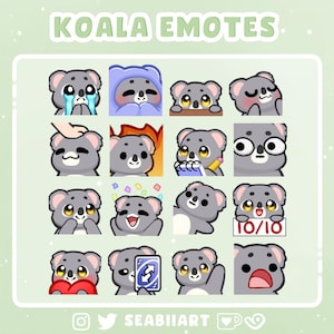 Koala Emote Pack for Twitch, Discord and Youtube | P2U Emotes