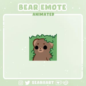 Bär | Animiertes Busch Versteck Meme Emote für Twitch, Discord und Youtube | 3 Verschiedene Geschwindigkeiten | P2U Emote