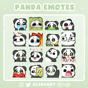 Paquete de emoticones Panda para Twitch, Discord y Youtube / P2U Emotes