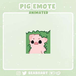 Cerdo / Meme animado de arbusto escondido para Twitch, Discord y YouTube / 3 velocidades diferentes / Gesto P2U
