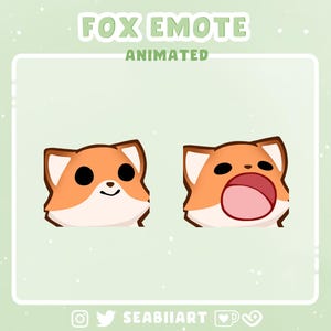 Fuchs | Animiertes Pop Emote für Twitch, Discord und Youtube | 2 Verschiedene Geschwindigkeiten | P2U Emote