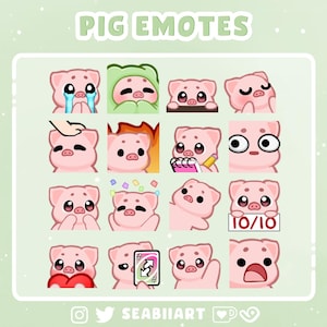 Pig emote pack for Twitch, Discord and Youtube | P2U Emotes