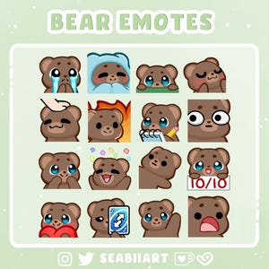 Bear | Emote Pack for Twitch, Discord and Youtube | P2U Emotes