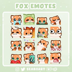 Pakiet emotikonów Fox na Twitch, Discord i Youtube | P2U Emotes