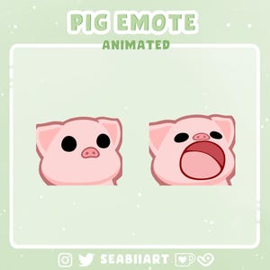 Cerdo / Gesto pop animado para Twitch, Discord y YouTube / 2 velocidades diferentes / Gesto P2U