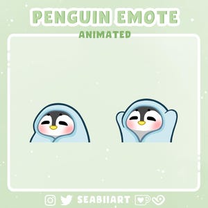 Pinguïn | Geanimeerde dekenemote voor Twitch, Discord en YouTube | 2 verschillende snelheden | P2U-emote