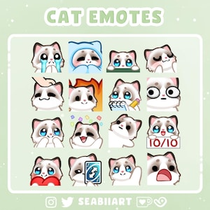 Ragdoll Cat Emote Pack for Twitch, Discord and Youtube | P2U Emotes