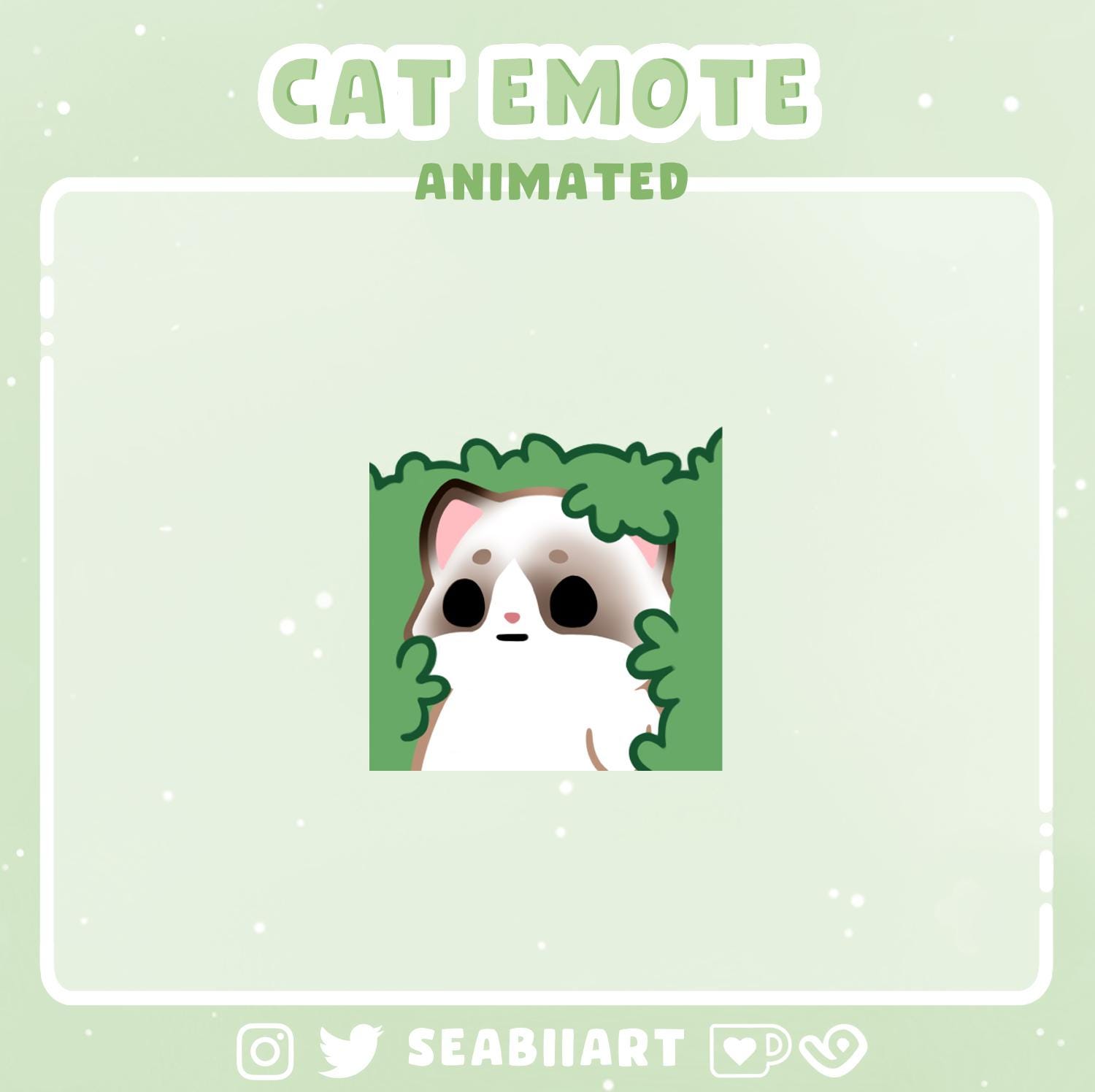 Animated Ragdoll Cat Emote: Hiding Bush Meme, Twitch/discord/youtube ...