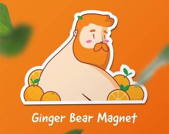 Ginger Bear Magnet - LGBTQ+ Pride Redhead Bear Fridge and Desk Accessory