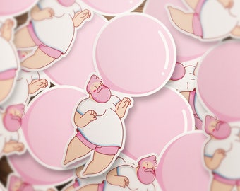 Bubblegum Gay Bear Vinyl Sticker - Custom Stickers for bumper, planner, and laptop