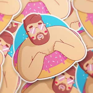Summer Vibes Gay Bara Bear Sticker | LGBTQ Sticker | Gay Pride Sticker | Gay Friendly Art