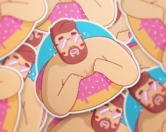 Summer Bara Bear Sticker: LGBTQ Gay Pride Vinyl Decal