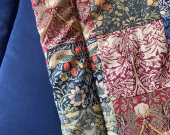 William Morris quilted patchwork throw/blanket