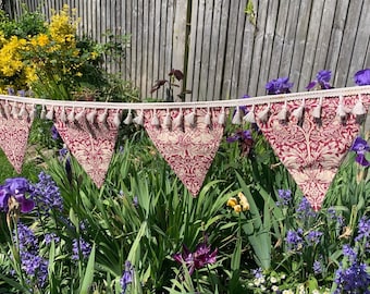 William Morris tasseled bunting/summer decor/ Morris and co decor