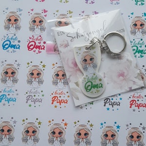 Einkaufswagenchip, Wagenlöser, Schutzengel und mit Text liebste Mama, Oma, Opa, praktisch herausziehbar, Weihnachtsgeschenk