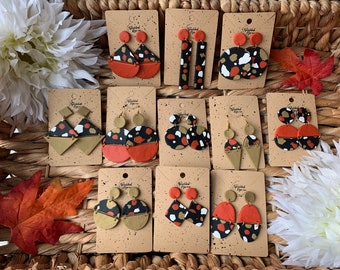 Falling Leaves Slab Earrings