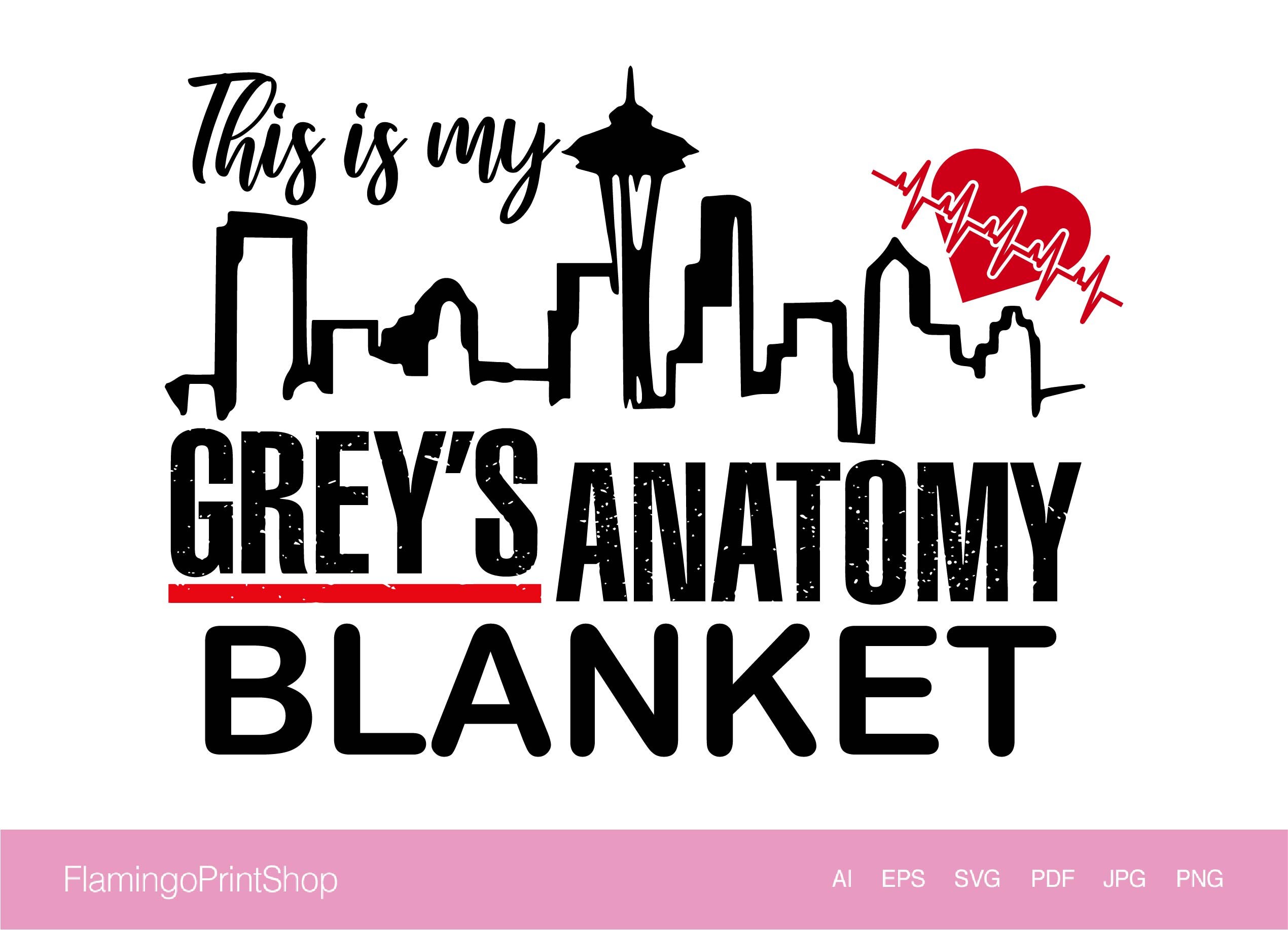 Greys Anatomy Blanket SVG Skyline Logo Printable Design Print Etsy