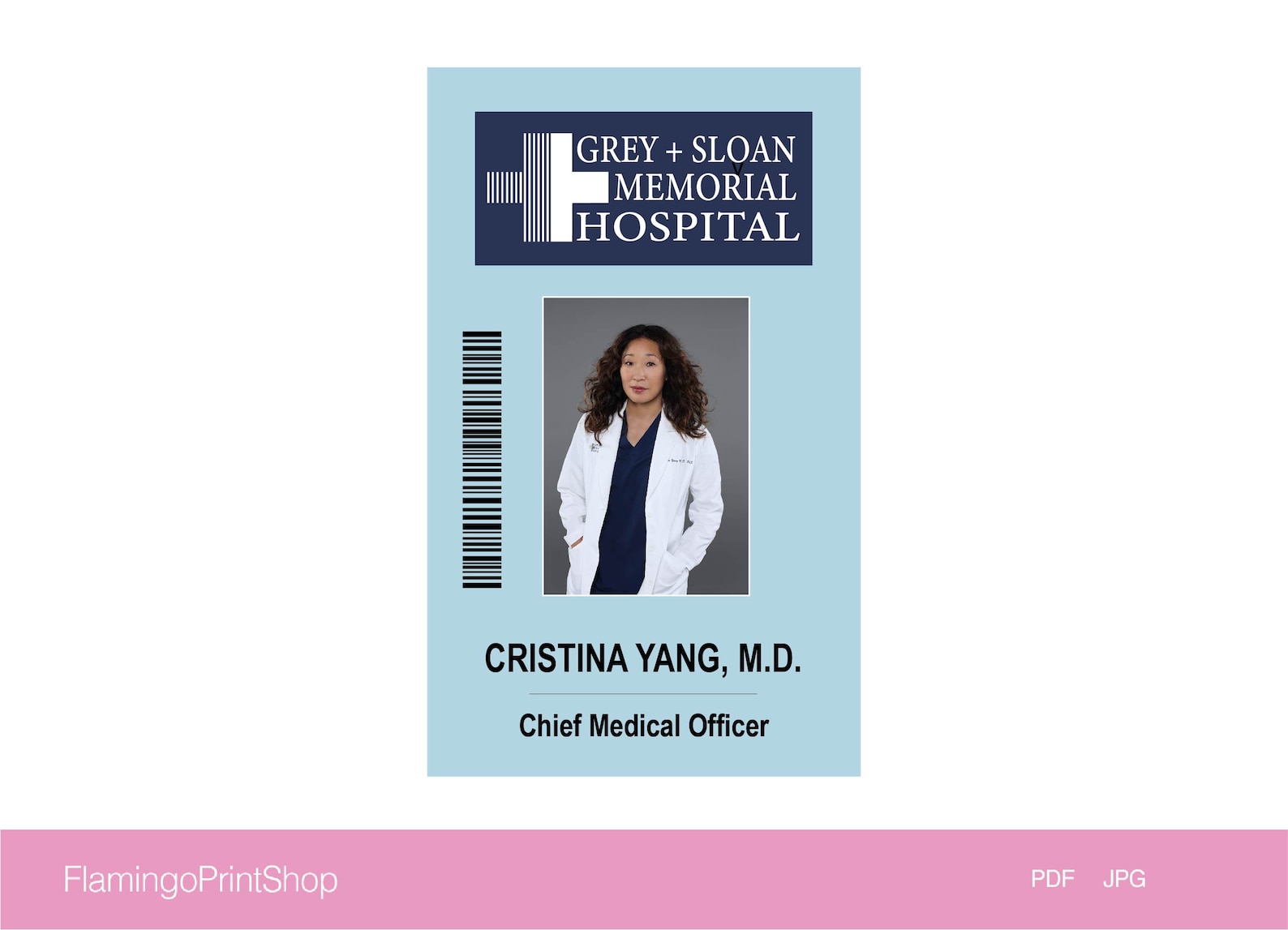 Grey's Anatomy Cristina Yang Sloan Memorial Hospital ID | Etsy