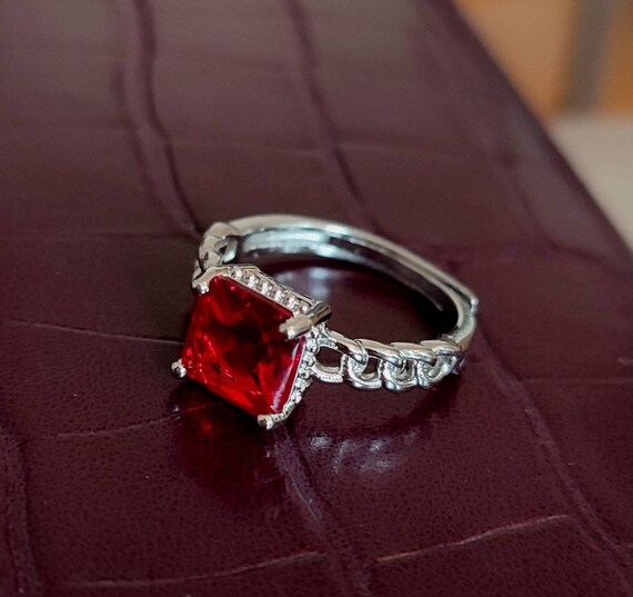 Bague rubis carré hot sale