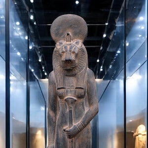 Pharaonic Sekhmet Statue - Handcrafted Stone Egyptian Goddess Sculpture, Ancient Art Decor
