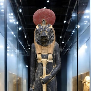 Pharaonic Sekhmet Statue - Handcrafted Stone Egyptian Goddess Sculpture, Ancient Art Decor