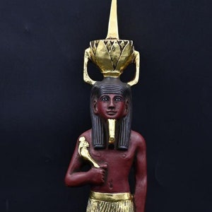 God Nefertum statue God of perfumes in ancient Egypt, Egyptian God Handmade Statue Egyptian Replica Rare antique statue BC
