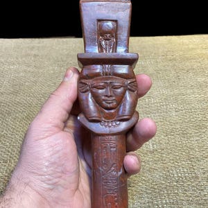 Ancient Egyptian Antiquities Hathor God Statue | Rare Pharaonic B.C Stone Antique | Egyptian Antiques Sculpture