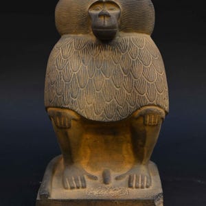 Ancient Egyptian Baboon God Antiquities Statue – Rare Pharaonic Stone Antique B.C Artifact – Egyptian Antiques Collectible