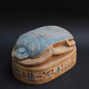 Rare Antique Egyptian Scarab Statue | Ancient Stone Pharaonic Egyptian Antiquities Antiques B.C Artifact Decor Collectible
