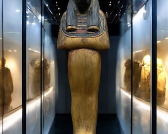 Anubis Steinstatue - Altägyptischer Gott des Jenseits - Handgefertigter Pharao-Dekor, einzigartige ägyptische Kunstskulptur für Zuhause oder im Büro