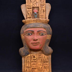 Mask of Hathor Ancient Egyptian Antiquities Statue | Rare Antique Pharaonic Stone Sculpture B.C Antiques Collectible