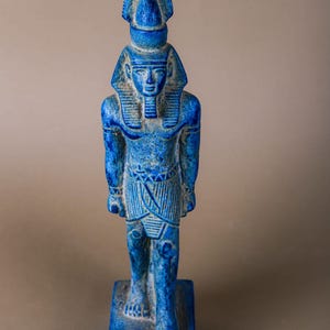 Ancient Egyptian King Ramses II Statue – Rare Stone Antique Pharaonic Decor – Handcrafted Egyptian God Figurine Collectible