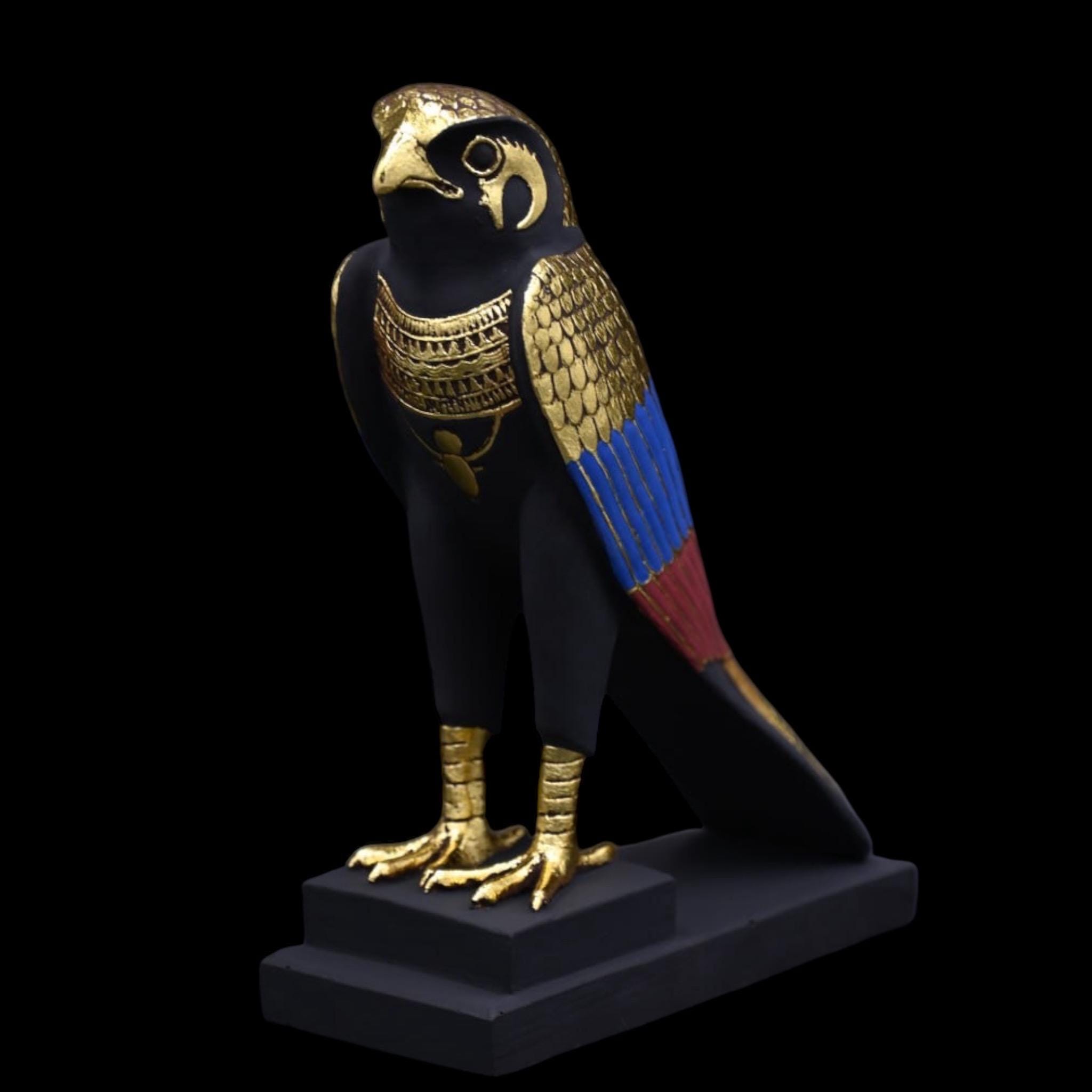 手作りのホルス像：エジプトのハヤブサ神の石の彫刻 - Etsy 日本