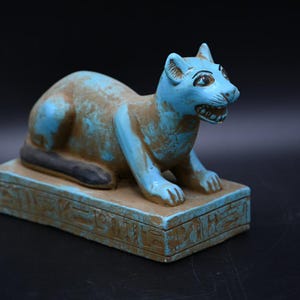 Pharaonic Sekhmet Statue - Handcrafted Stone Egyptian Goddess Sculpture, Ancient Art Decor