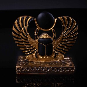 Ancient Egyptian Antiquities Scarab Statue, Rare Pharaonic Stone Antique B.C