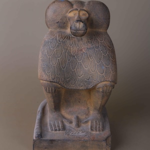 Baboon God Rare Antique Pharaonic Statue | Ancient Egyptian Antiquities B.C Stone Antiques Collectible Sculpture