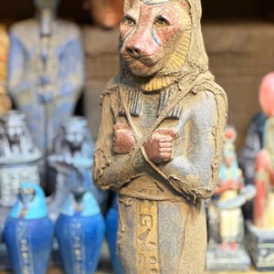Ancient Egyptian Antiquities Statue Sekhmet God B.C Rare Pharaonic Antique Stone Sculpture Antiques Decor