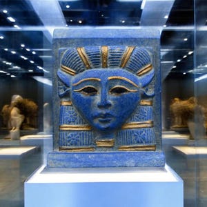 Handcrafted Hathor Pharaonic Statue - Authentic Egyptian Stone Art - Unique Decorative Sculpture