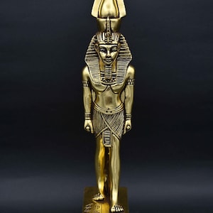 Ancient Egyptian King Ramses II Statue – Rare Stone Antique Pharaonic Decor – Handcrafted Egyptian God Figurine Collectible