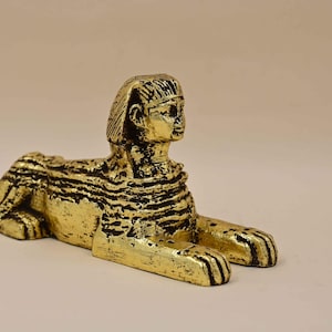 Sphinx Statue Rare Ancient Egyptian Antiquities Pharaonic  | Antique Stone B.C Antiques | Hand-Carved Collectible Sculpture