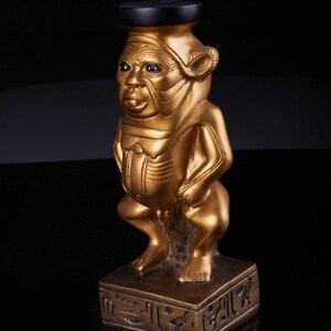 Ancient Egyptian Antiquities Bes Statue, God of joy, Rare Pharaonic Stone Antique B.C