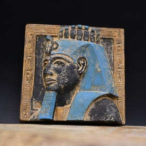 Rare Antique Pharaonic King Tutankhamun Relief Statue | Ancient Egyptian Antiquities B.C Stone Antiques Collectible
