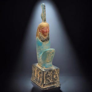 Maat God Ancient Egyptian Antiquities Statue  – Rare Antique Pharaonic Stone Sculpture 3000 B.C. Collectible Antiques
